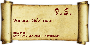 Veress Sándor névjegykártya